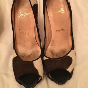 Final price Christian Louboutin pony hair heels